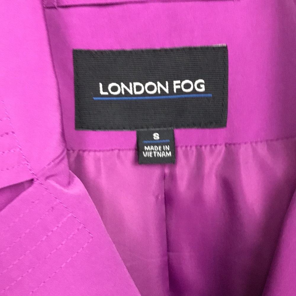 London Fog Trench Coat Magenta / Purple Size Small - Picture 5 of 16